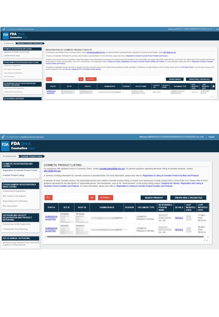 FDA Facility List & Product List